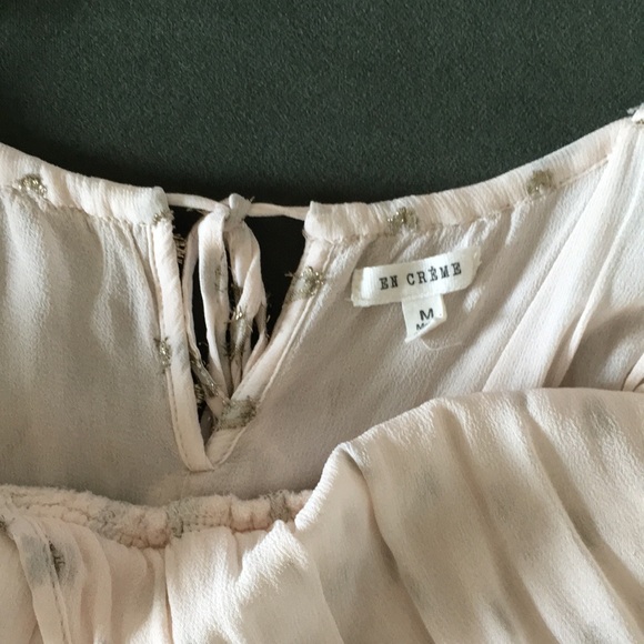 NWOT Vici En Creme Fathoms Below metallic trim maxi dress M - Picture 9 of 11